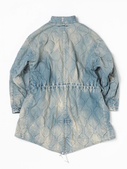 ANACHRONORM QUILTING FISH TAIL COAT / Indigo aging wash