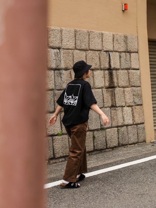 organicsta 7.3oz ORGANIC HEAVY COTTON SHORT SLEEVE TEE×BAKIBAKI / Black