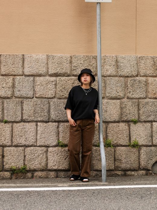 organicsta 7.3oz ORGANIC HEAVY COTTON SHORT SLEEVE TEE×BAKIBAKI / Black