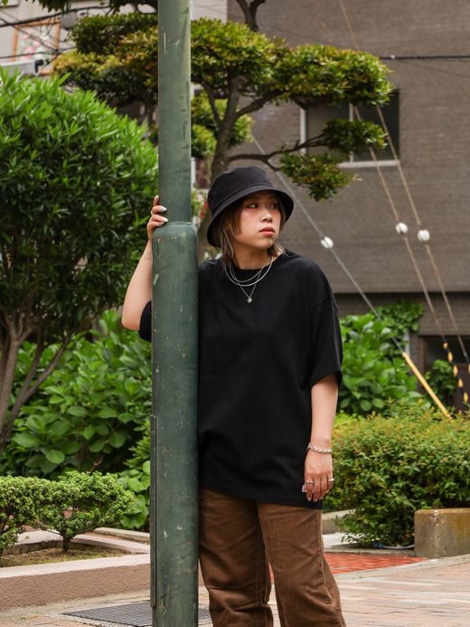 organicsta 7.3oz ORGANIC HEAVY COTTON SHORT SLEEVE TEE×BAKIBAKI / Black
