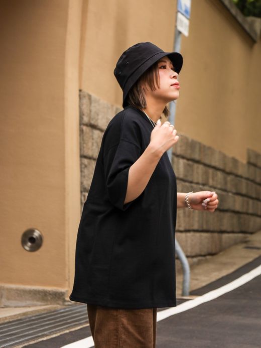 organicsta 7.3oz ORGANIC HEAVY COTTON SHORT SLEEVE TEE×BAKIBAKI / Black