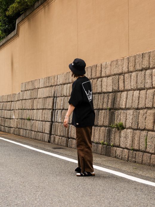 organicsta 7.3oz ORGANIC HEAVY COTTON SHORT SLEEVE TEE×BAKIBAKI / Black