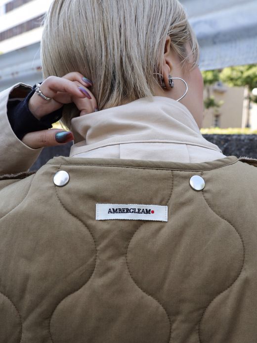 AMBERGLEAM STAND COLLAR TRENCH COAT / Light beige