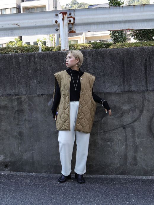 AMBERGLEAM STAND COLLAR TRENCH COAT / Light beige