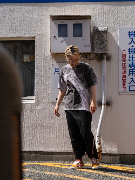 ANACHRONORM UNEVEN DYE S/S T-S / White