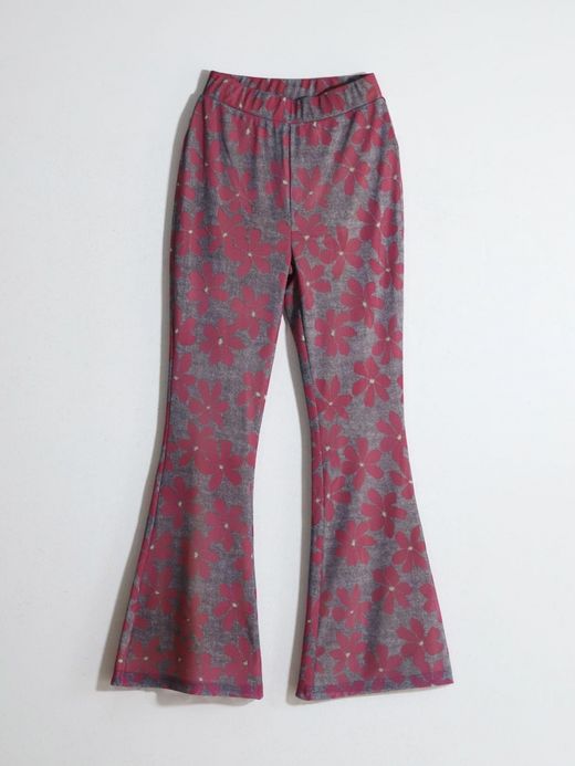 AMBERGLEAM FLOWER CUT FLARE PANTS / 2colors