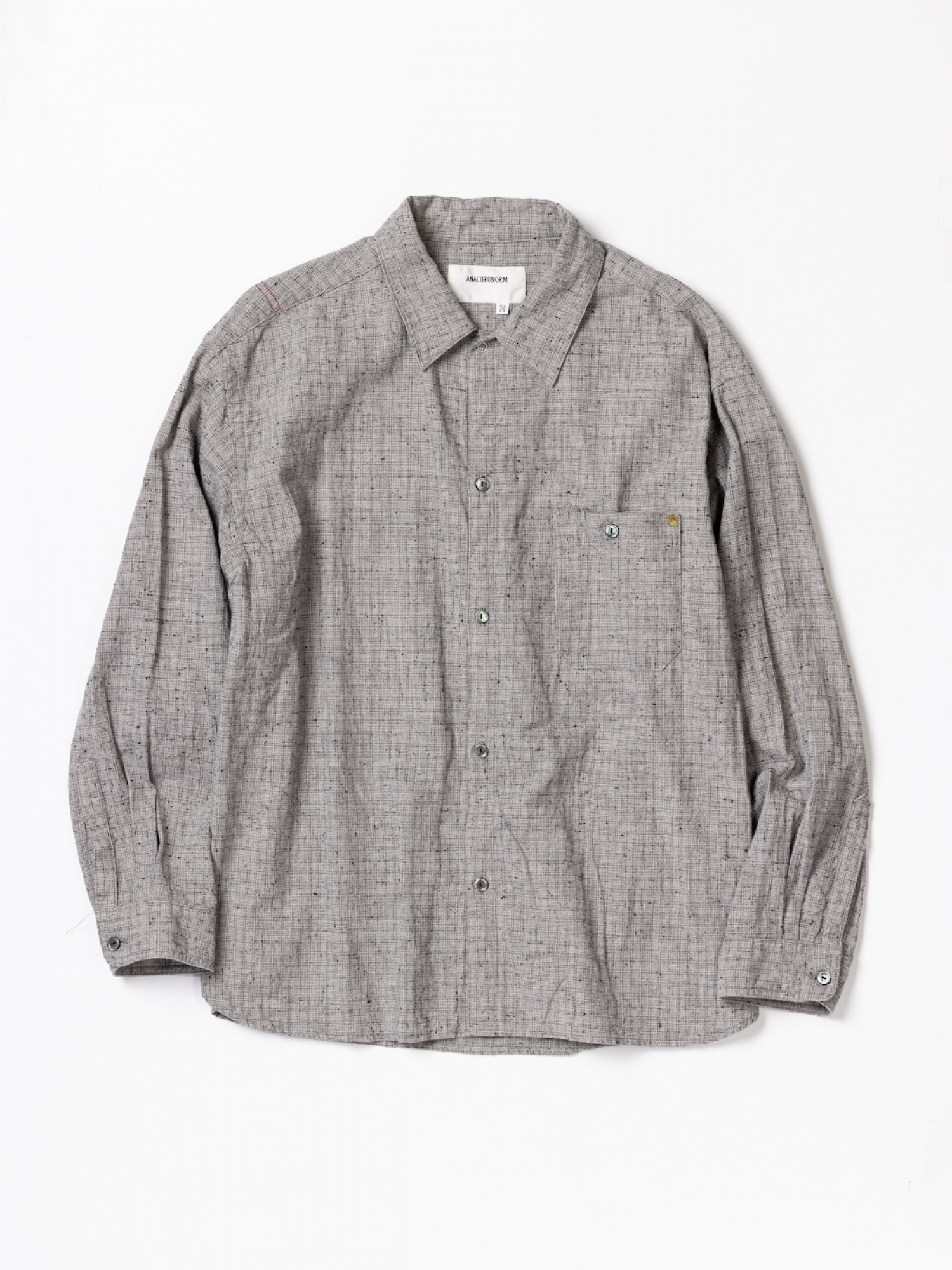 トップス anachronorm LINEN PLAID WIDE SHIRTS ANACHRONORM LINEN PLAID WIDE SHIRTS / Gray | FLATBUSH