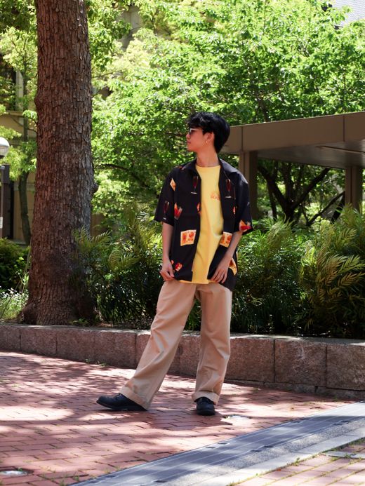 ROARK REVIVAL GONZO "NEGRONI&DICE" S/S WOVEN - COMFORT FIT / Black