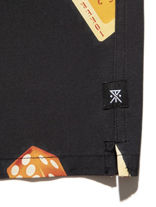 ROARK REVIVAL GONZO "NEGRONI&DICE" S/S WOVEN - COMFORT FIT / Black