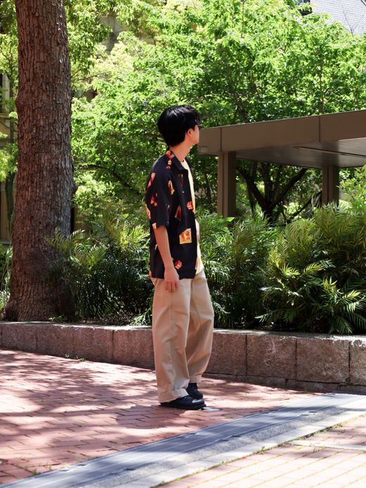 ROARK REVIVAL GONZO "NEGRONI&DICE" S/S WOVEN - COMFORT FIT / Black