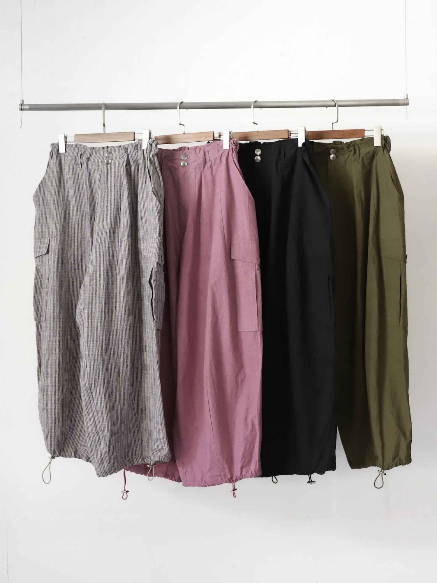 AMBERGLEAM LINEN OVER SIZED PANTS / 4colors | FLATBUSH