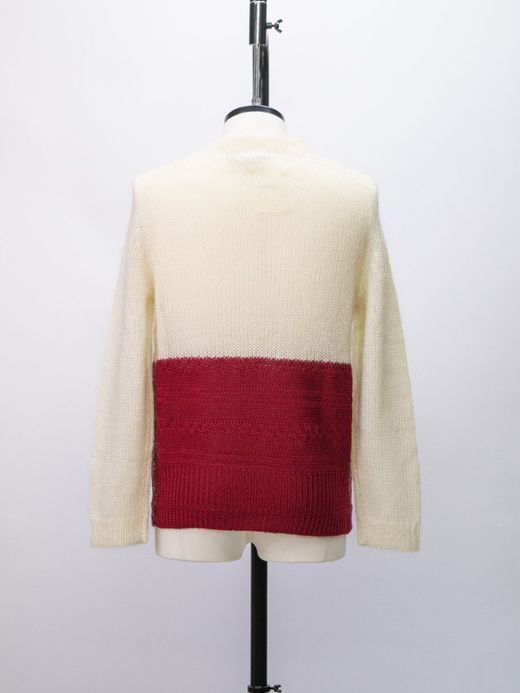 VOO 2TONE KNIT / Natural×red