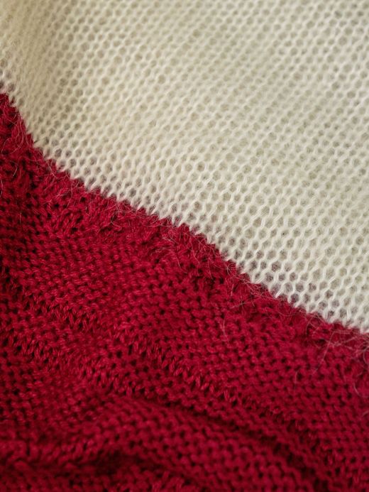 VOO 2TONE KNIT / Natural×red