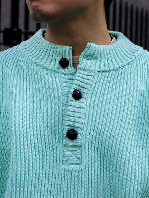 AMBERGLEAM WARM HENRY SWEATER / Dolphin