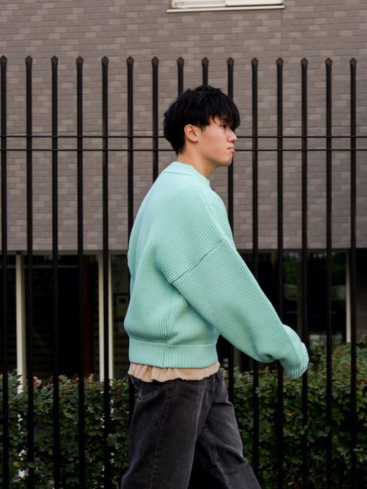 AMBERGLEAM WARM HENRY SWEATER / Dolphin