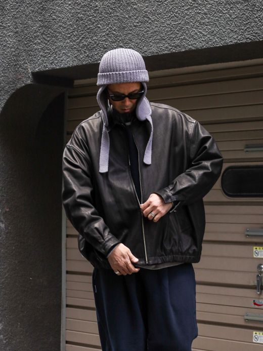 S.F.C SFC LEATHER BIG JACKET / Black