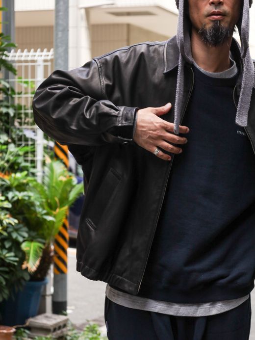 S.F.C SFC LEATHER BIG JACKET / Black