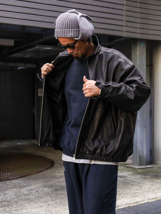 S.F.C SFC LEATHER BIG JACKET / Black