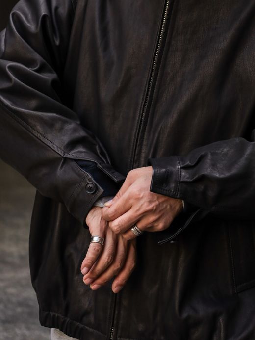 S.F.C SFC LEATHER BIG JACKET / Black