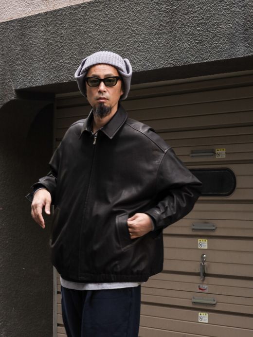 S.F.C SFC LEATHER BIG JACKET / Black