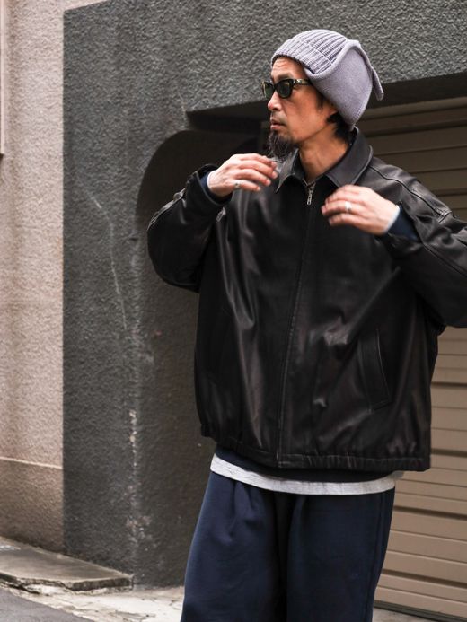 S.F.C SFC LEATHER BIG JACKET / Black
