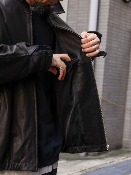S.F.C SFC LEATHER BIG JACKET / Black