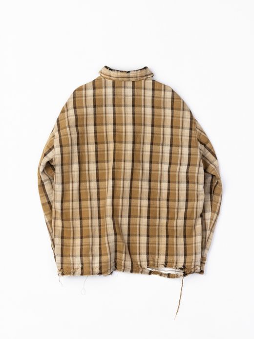 ANACHRONORM HEAVY TWILL DAMAGE CPO SHIRTS JACKET / Brown×beige