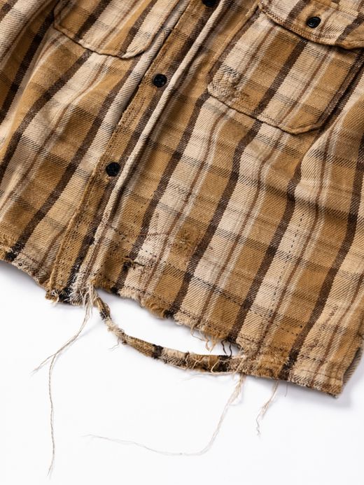 ANACHRONORM HEAVY TWILL DAMAGE CPO SHIRTS JACKET / Brown×beige