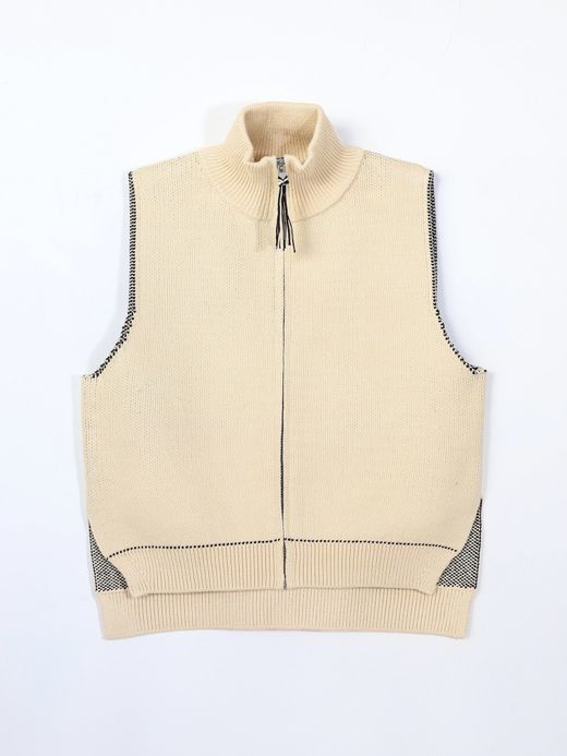 AMBERGLEAM FRINGE VEST SWEATER / 2colors