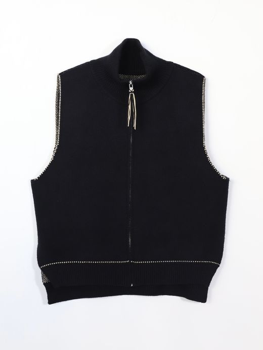 AMBERGLEAM FRINGE VEST SWEATER / 2colors