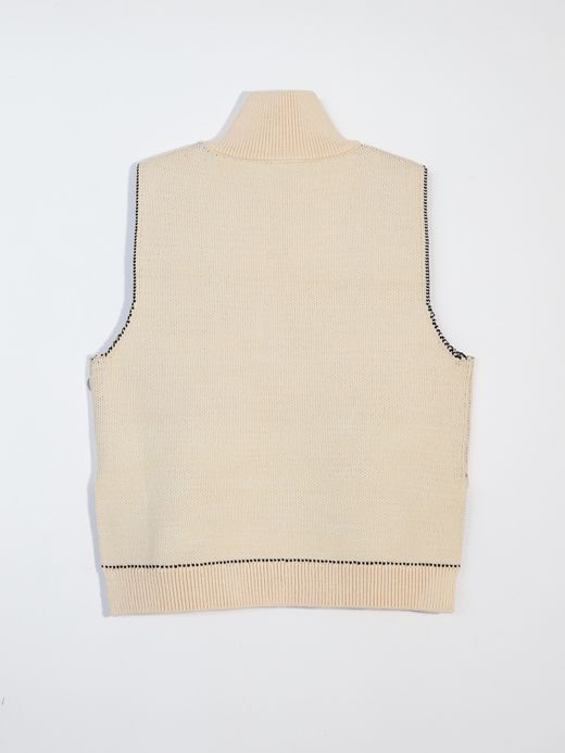 AMBERGLEAM FRINGE VEST SWEATER / 2colors