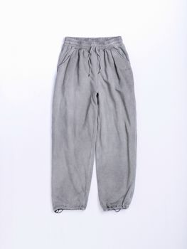 PIGMENT DYED TUCK WIDE SWEAT PANTS / Gray