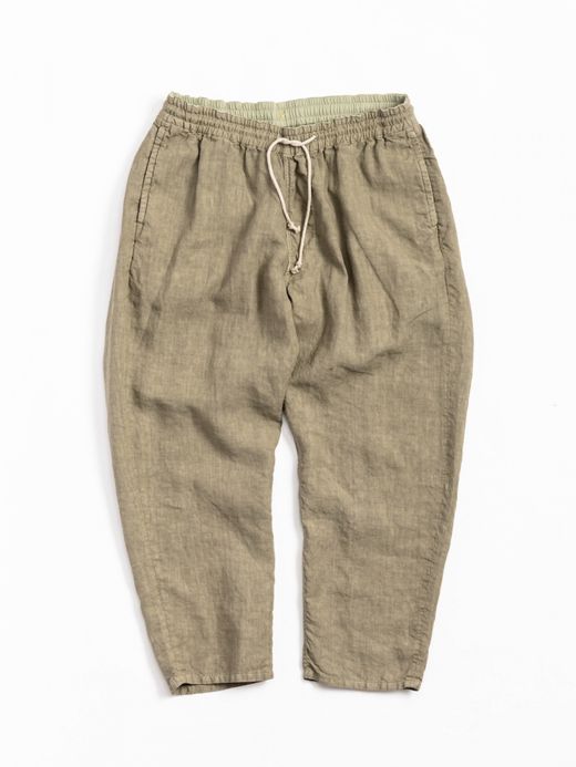 ANACHRONORM OVER DYE TAPERED EASY PANTS / Light olive