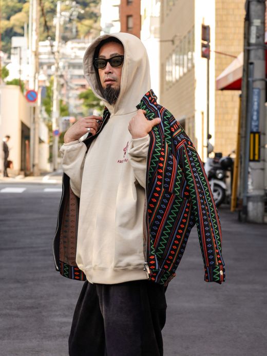AMBERGLEAM JACQUARD KNIT DRIVERS JACKET / Native black