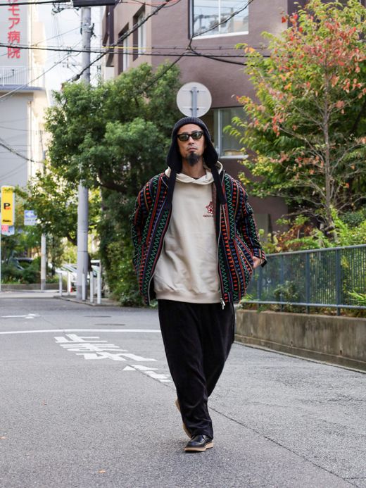 AMBERGLEAM JACQUARD KNIT DRIVERS JACKET / Native black