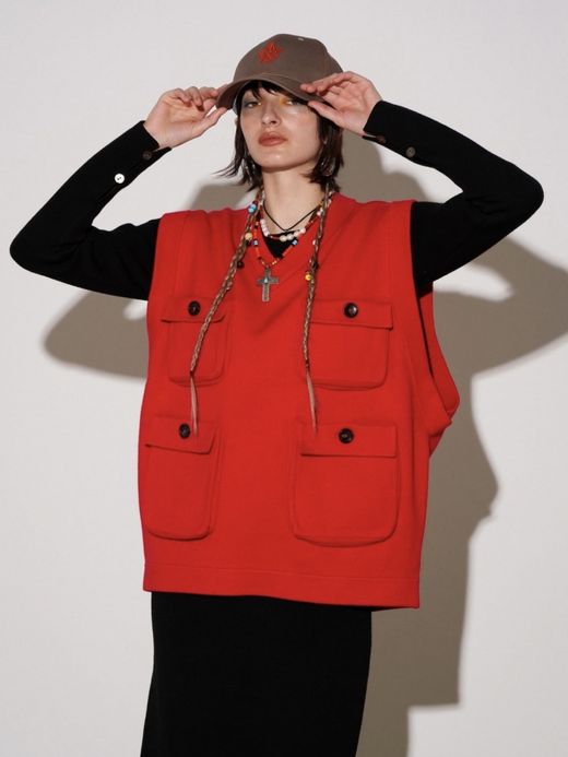 AMBERGLEAM 【✖️VOO】FISHERMAN KNIT VEST / 3colors
