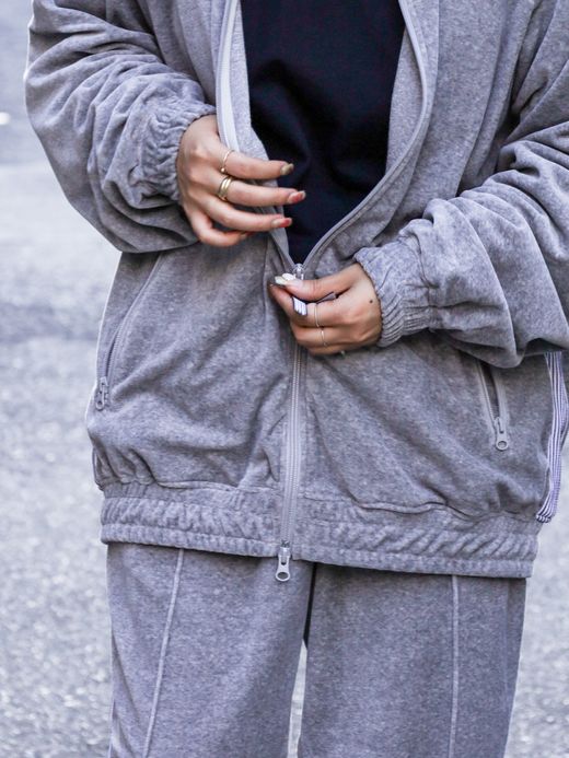 S.F.C VELOUR TRACK JACKET / Grey