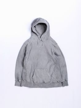 PIGMENT DYED SIDE LIB SWEAT PARKA / Gray