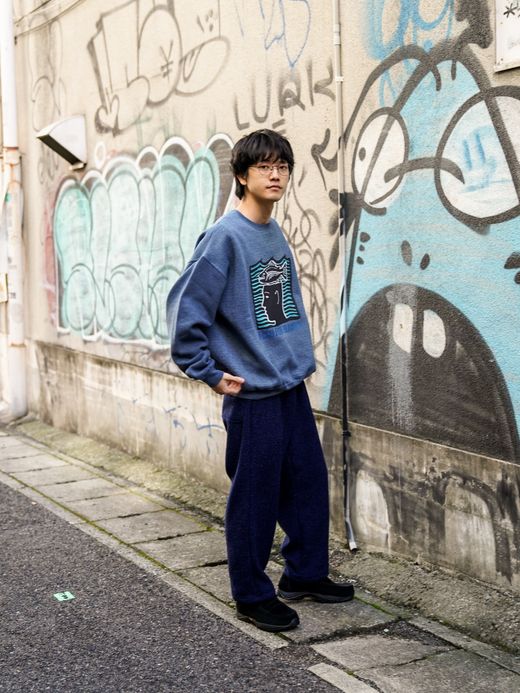 RAY TROLL FISH FOR BRAINS SWEAT SHIRT / Pigment navy