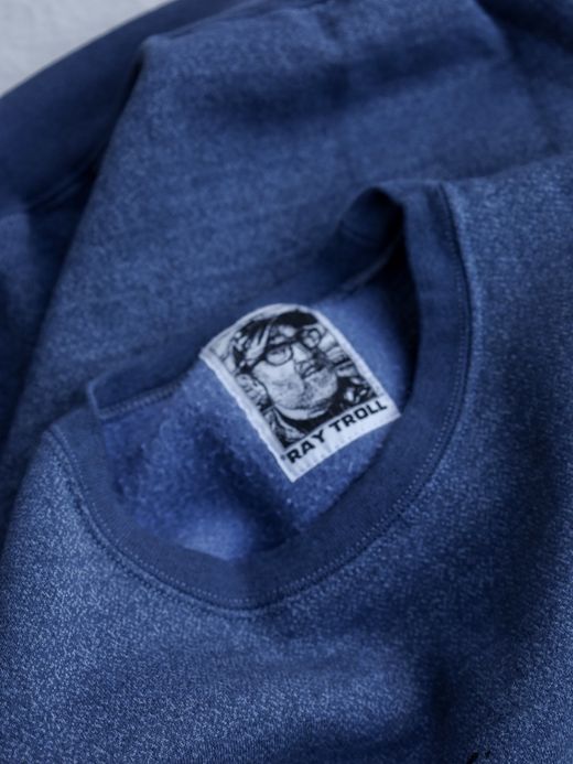 RAY TROLL FISH FOR BRAINS SWEAT SHIRT / Pigment navy