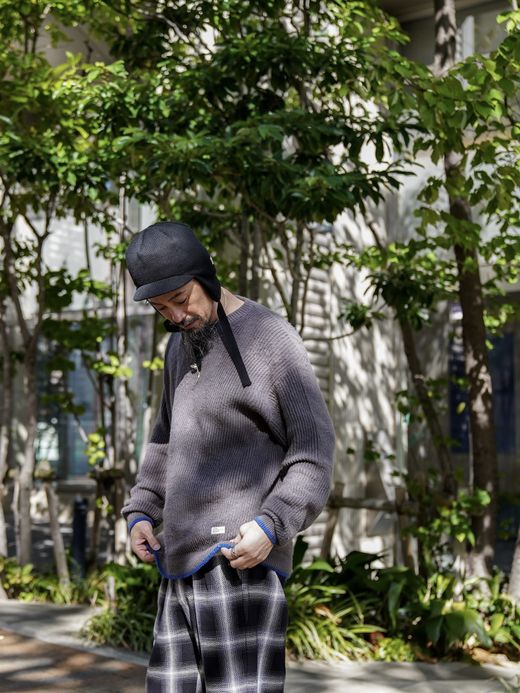 organicsta ORGANIC COTTON LINKING MOHAIR KNIT / Gargoyle