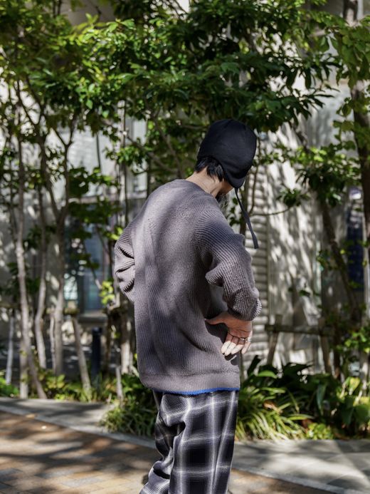 organicsta ORGANIC COTTON LINKING MOHAIR KNIT / Gargoyle