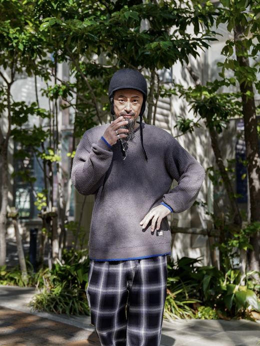 organicsta ORGANIC COTTON LINKING MOHAIR KNIT / Gargoyle