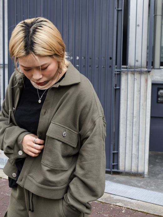 AMBERGLEAM SWEAT TRACKER JACKET / Khaki