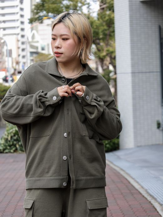 AMBERGLEAM SWEAT TRACKER JACKET / Khaki
