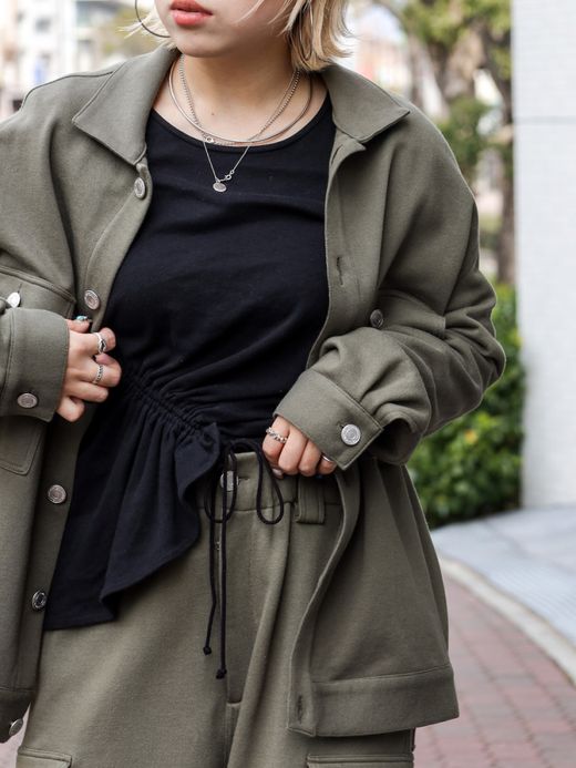 AMBERGLEAM SWEAT TRACKER JACKET / Khaki