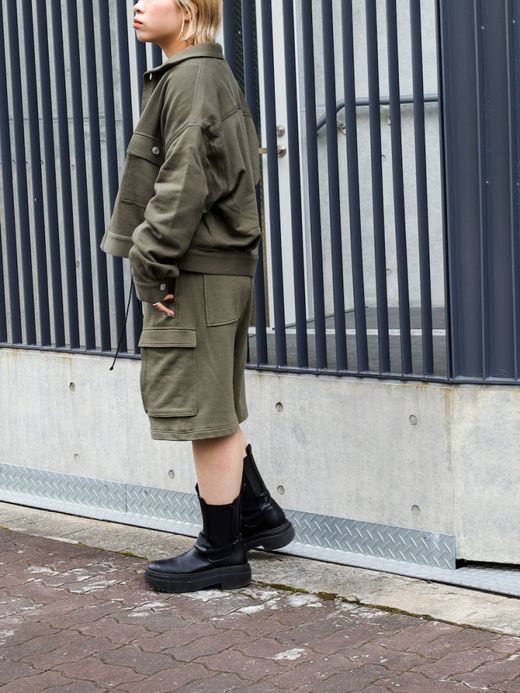 AMBERGLEAM SWEAT TRACKER JACKET / Khaki