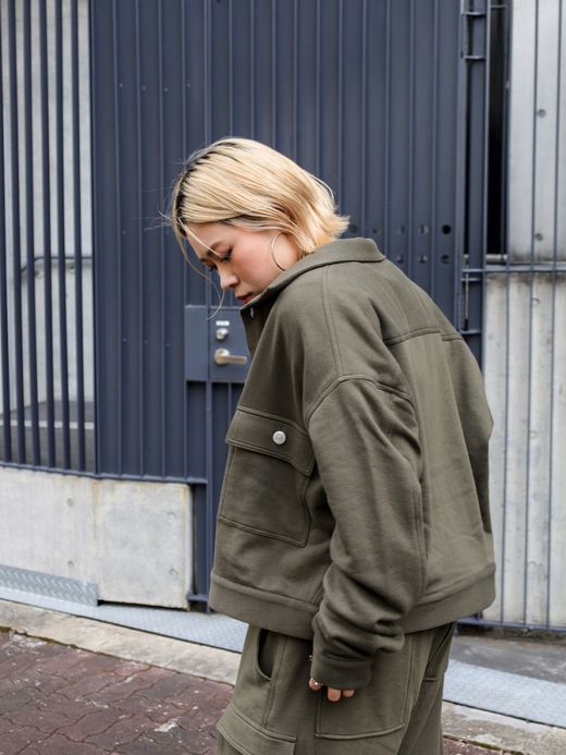 AMBERGLEAM SWEAT TRACKER JACKET / Khaki