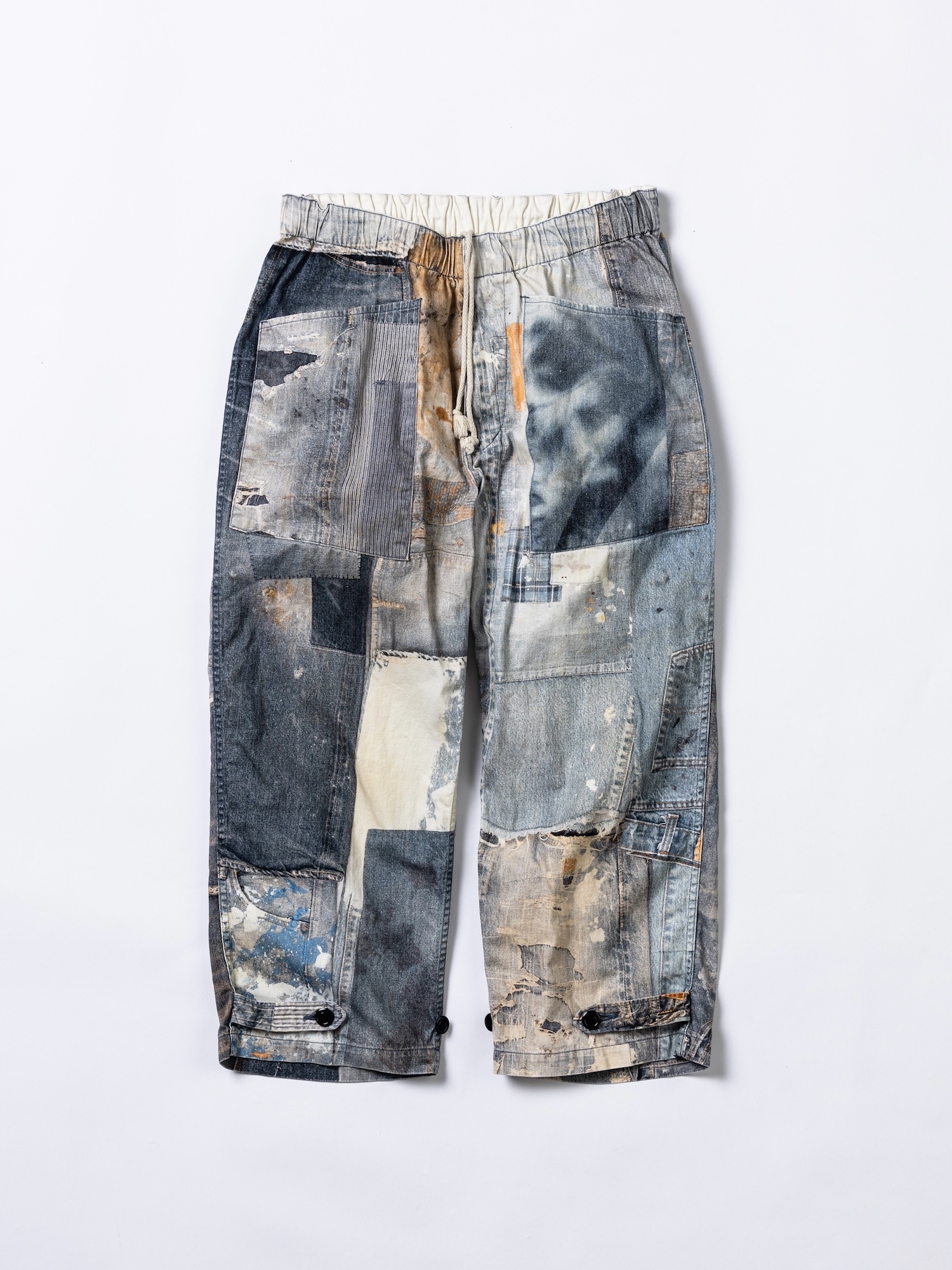 ANACHRONORM ARCHIVE DENIM COLLAGE WIDE EASY PANTS / Indigo