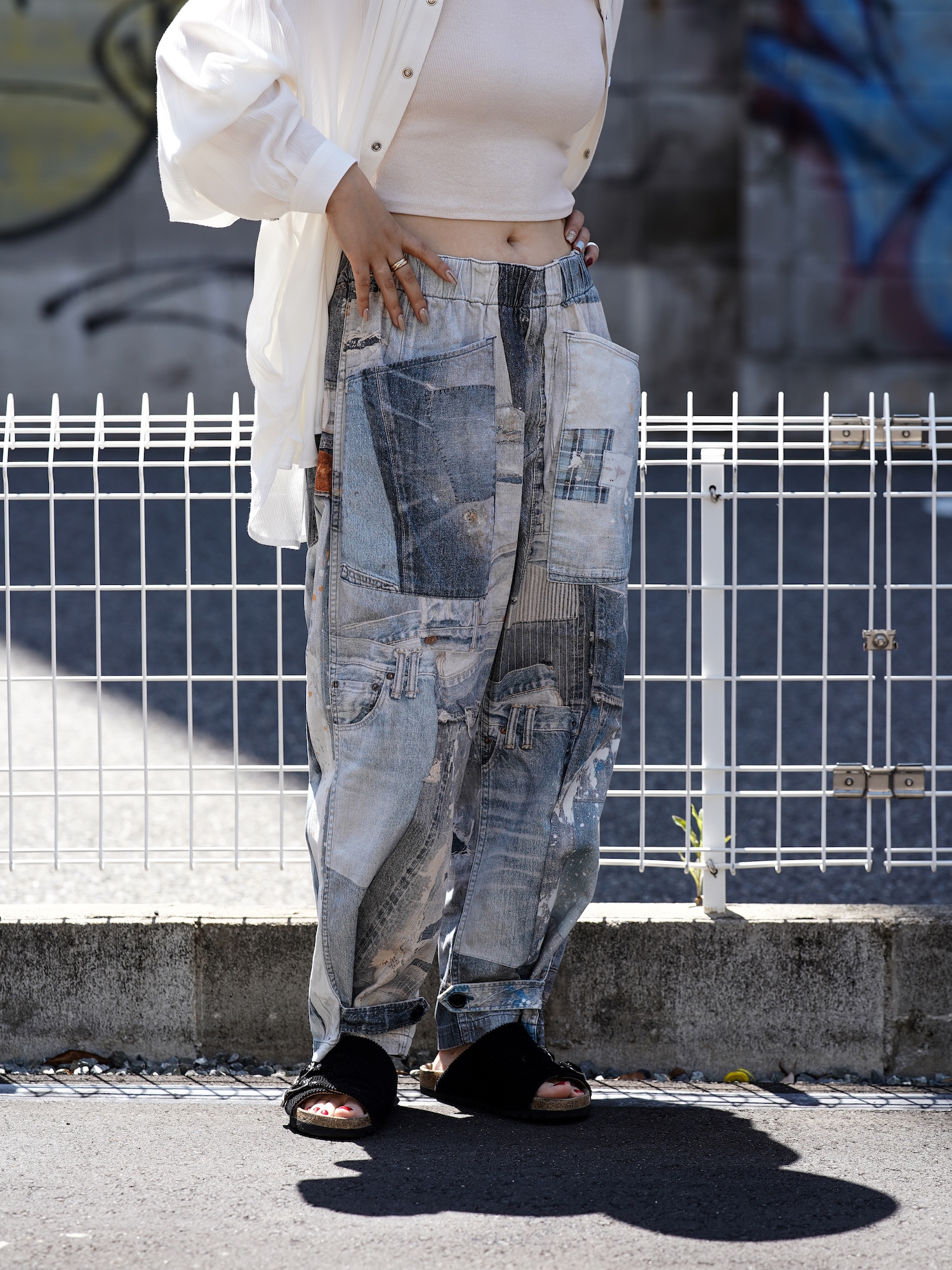 百貨店福袋 ANACHRONORM ARCHIVE DENIM COLLAGE WIDE EASY PANTS / Indigo パンツ